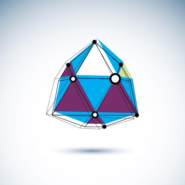 Logotipo de tecnologías de innovación. Vector de construcción abstracta, diseño dimensional de baja poli.