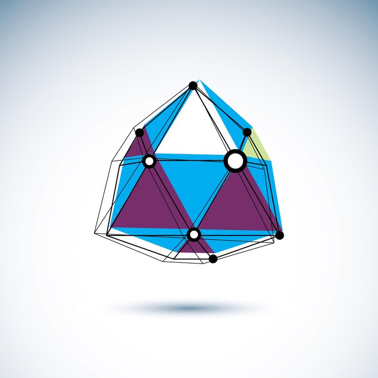 Vector logotipo de tecnologías de innovación. vector de construcción abstracta, diseño dimensional de baja poli.