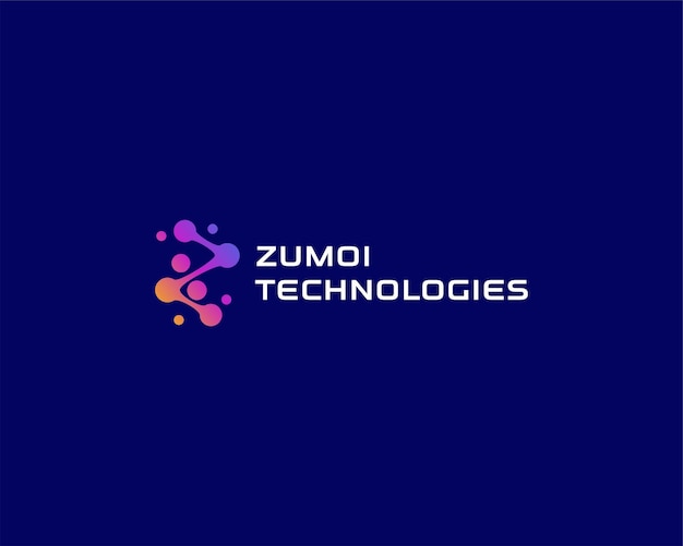 Logotipo de tecnologías Zumi con un fondo azul