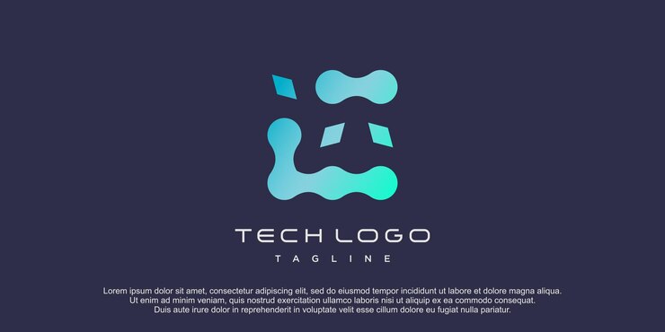 Vector logotipo tecnológico con concepto creativo de vector premium