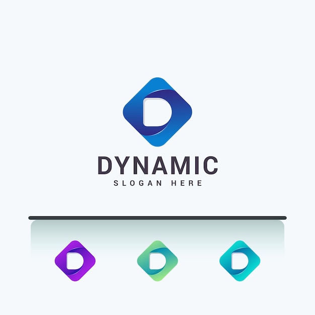 Logotipo tecnológico creativo de la letra D