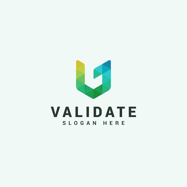 Logotipo tecnológico creativo de la letra V