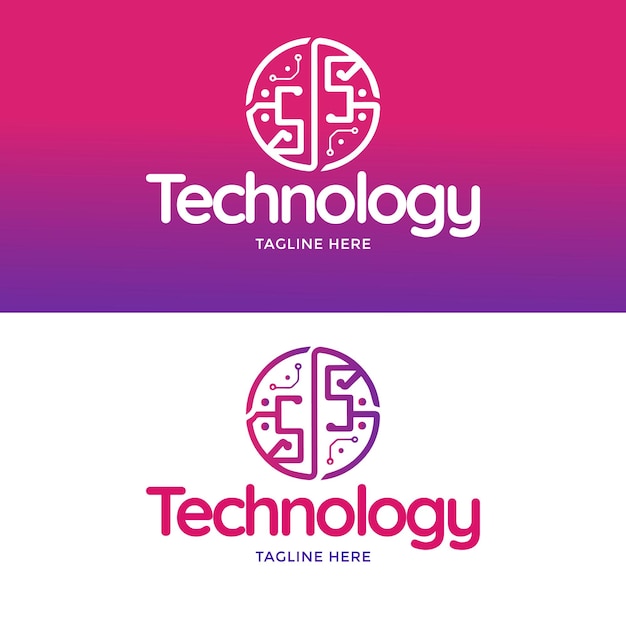 Logotipo tecnológico de estilo moderno y único