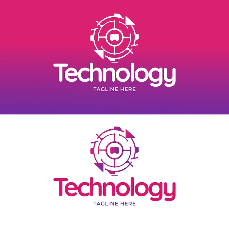 Vector logotipo tecnológico de estilo moderno y único
