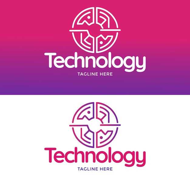 Logotipo tecnológico de estilo moderno y único