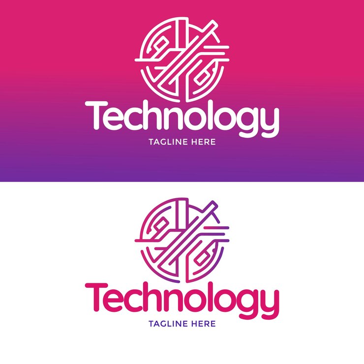 Vector logotipo tecnológico de estilo moderno y único