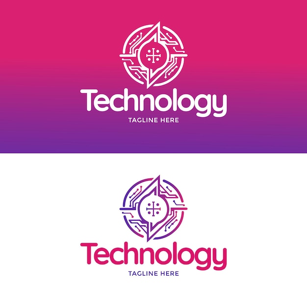 Logotipo tecnológico de estilo moderno y único