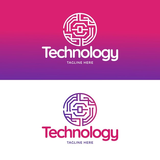 Logotipo tecnológico de estilo moderno y único