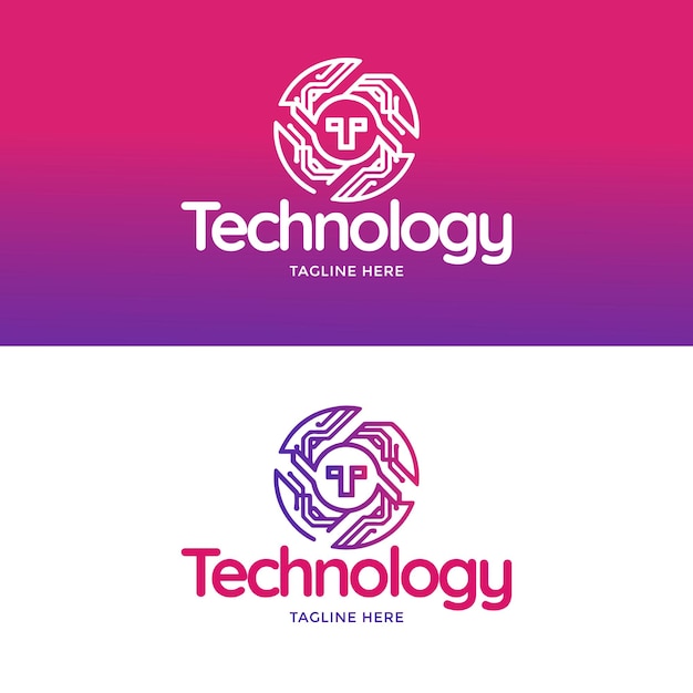 Logotipo tecnológico de estilo moderno y único
