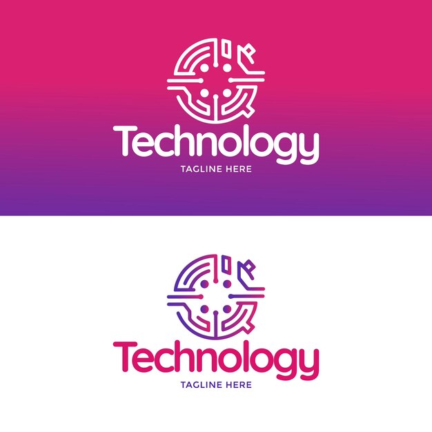 Logotipo tecnológico de estilo moderno y único