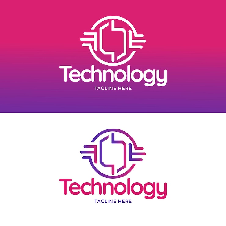 Vector logotipo tecnológico de estilo moderno y único