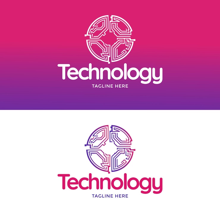 Vector logotipo tecnológico de estilo moderno y único