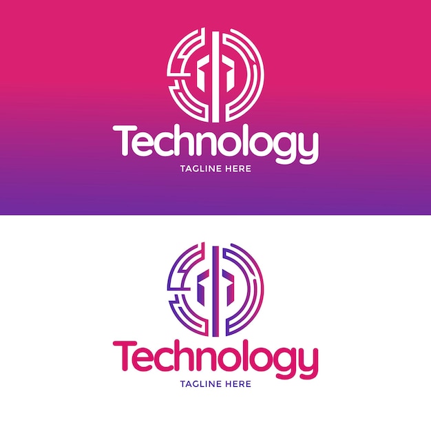 Logotipo tecnológico de estilo moderno y único