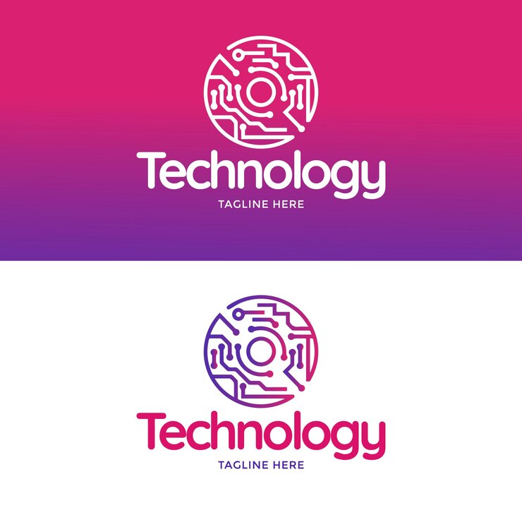 Vector logotipo tecnológico de estilo moderno y único