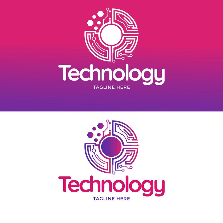 Vector logotipo tecnológico de estilo moderno y único