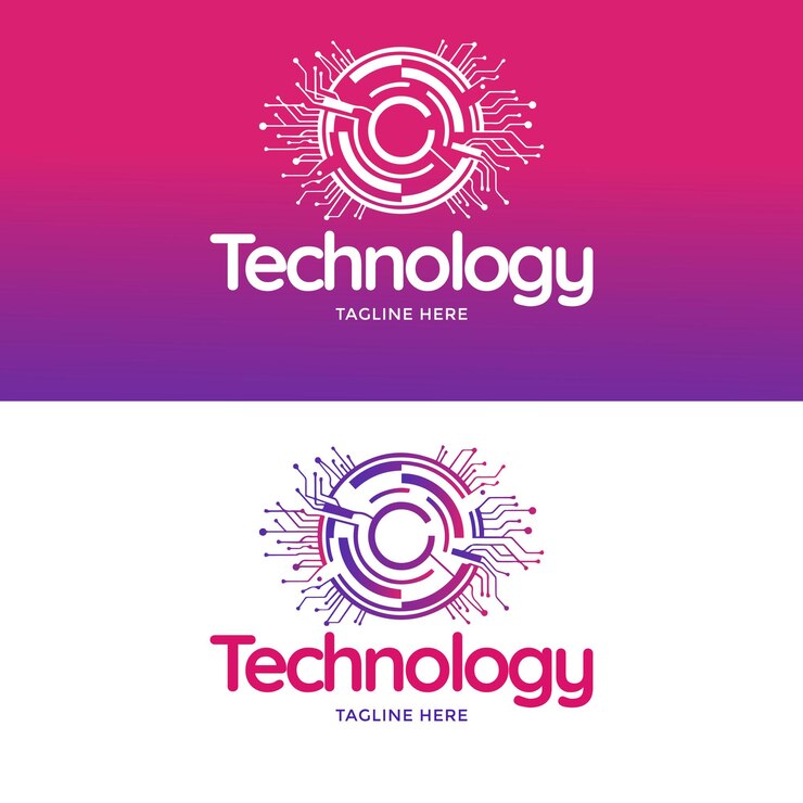 Vector logotipo tecnológico de estilo moderno y único