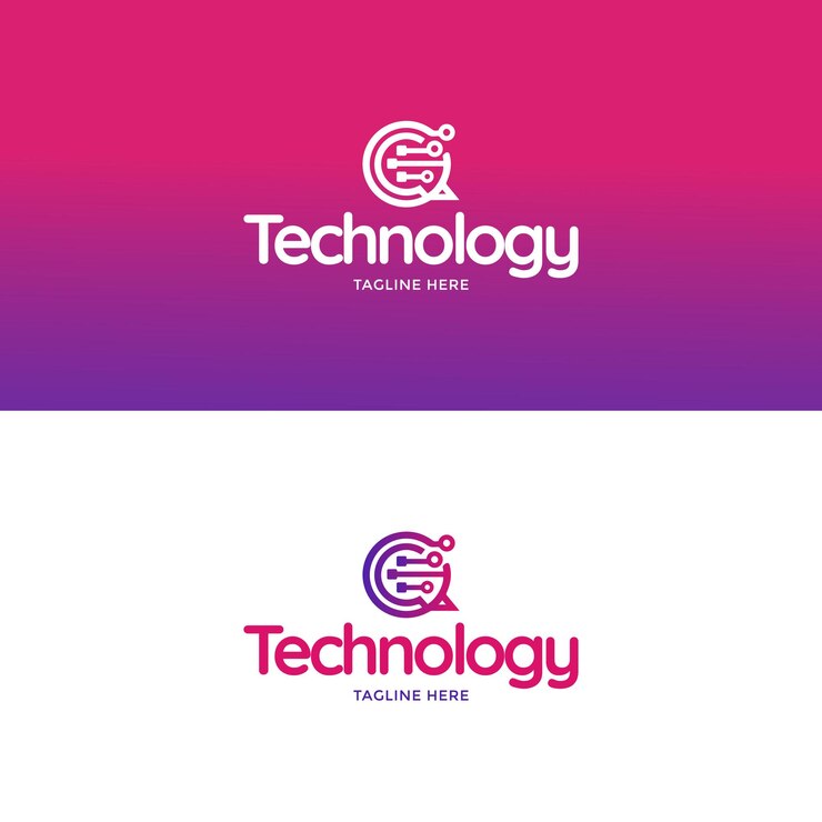 Vector logotipo tecnológico de estilo moderno y único