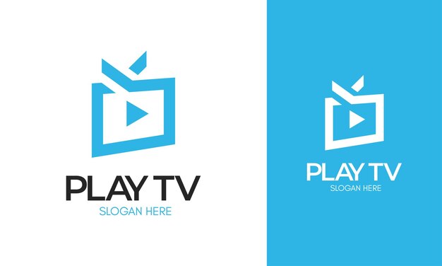 Logotipo de televisión con un icono de botón de reproducción