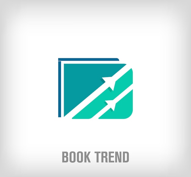 Logotipo de la tendencia creativa del libro Transiciones de color únicas Logotipo corporativo de desarrollo de lectura y escritura