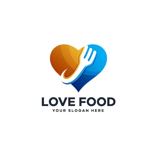 Logotipo de tenedor de amor