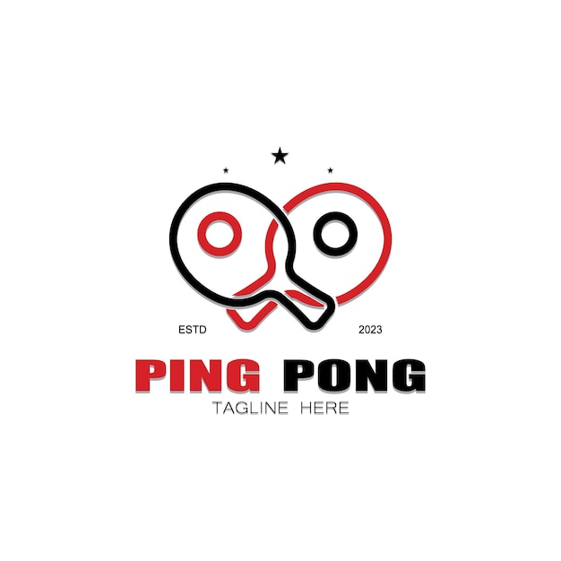 Logotipo de tenis de mesa simple plantilla de logotipo de ping pong juegos deportivos clubes torneos y campeonatos