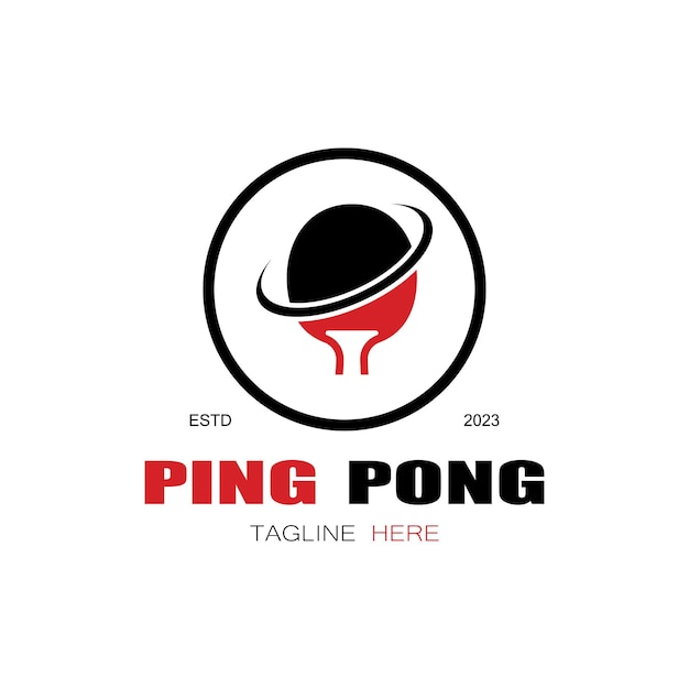 Logotipo de tenis de mesa simple plantilla de logotipo de ping pong juegos deportivos clubes torneos y campeonatos