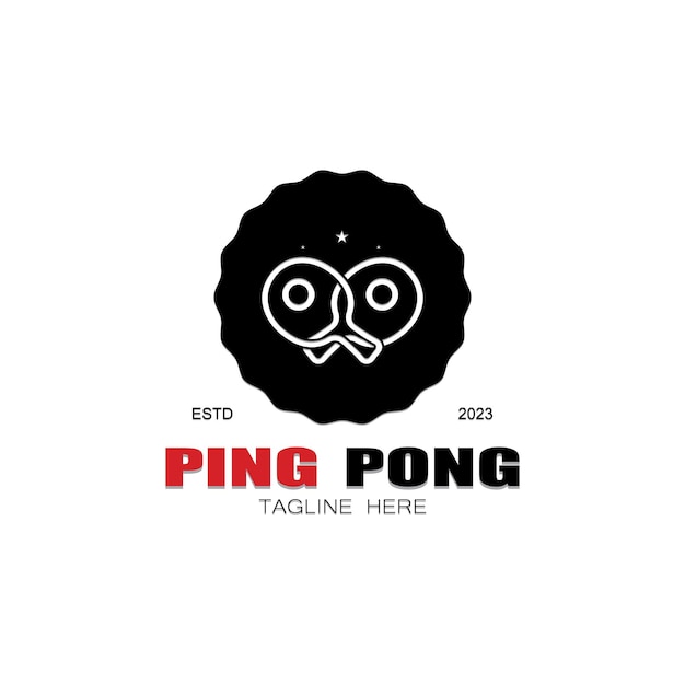 Logotipo de tenis de mesa simple plantilla de logotipo de ping pong juegos deportivos clubes torneos y campeonatos