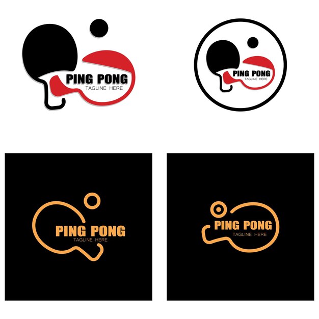 Logotipo de tenis de mesa simple plantilla de logotipo de ping pong juegos deportivos clubes torneos y campeonatos