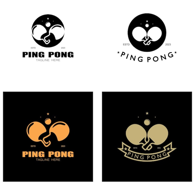 Logotipo de tenis de mesa simple plantilla de logotipo de ping pong juegos deportivos clubes torneos y campeonatos