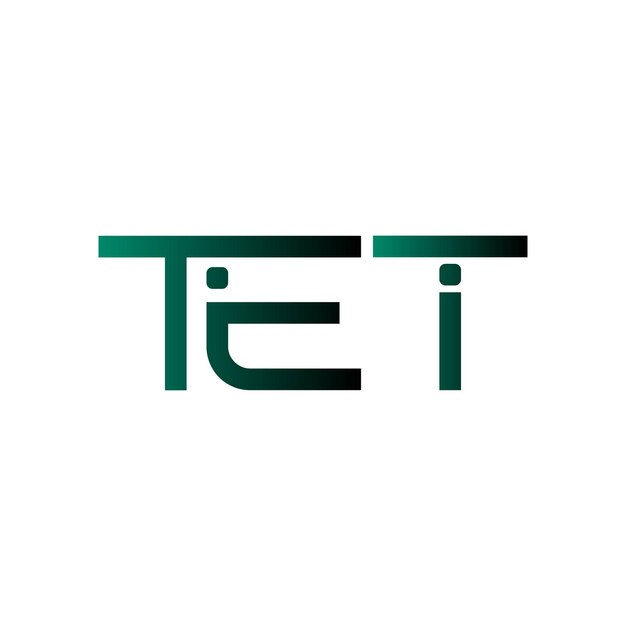 El logotipo de TET es una tipografía abstracta, un diseño vectorial moderno y mínimo.
