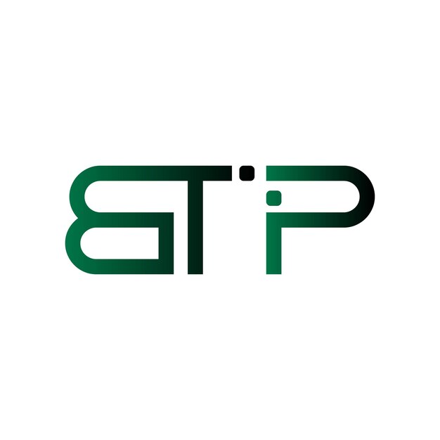 Logotipo de texto de BTP tipografía minimalista moderna icono vectorial letra inicial símbolo diseño de logotipo de negocio