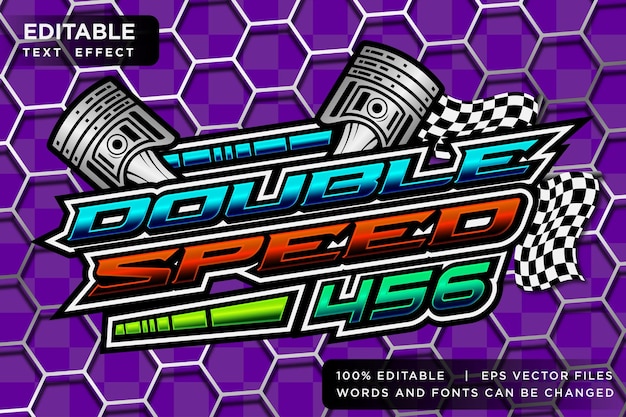 logotipo de texto de carreras efecto de texto vectorial editable