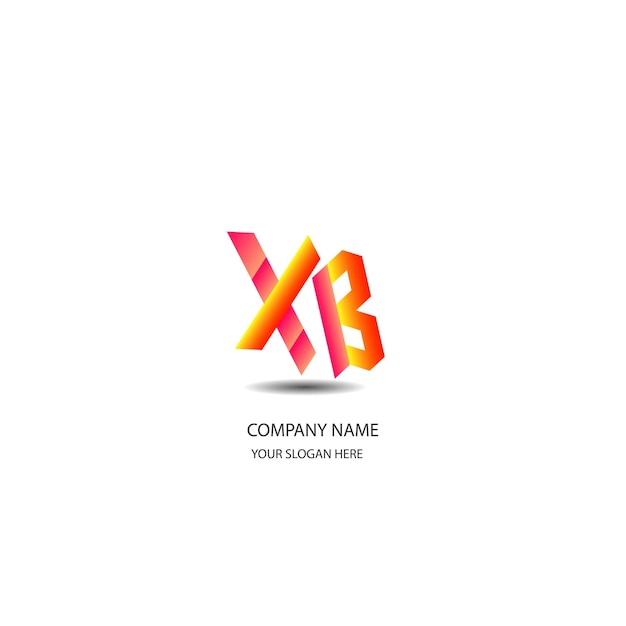 Logotipo de texto de color degradado XB