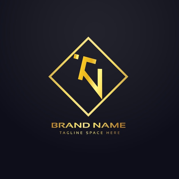 Logotipo de texto de color dorado TN