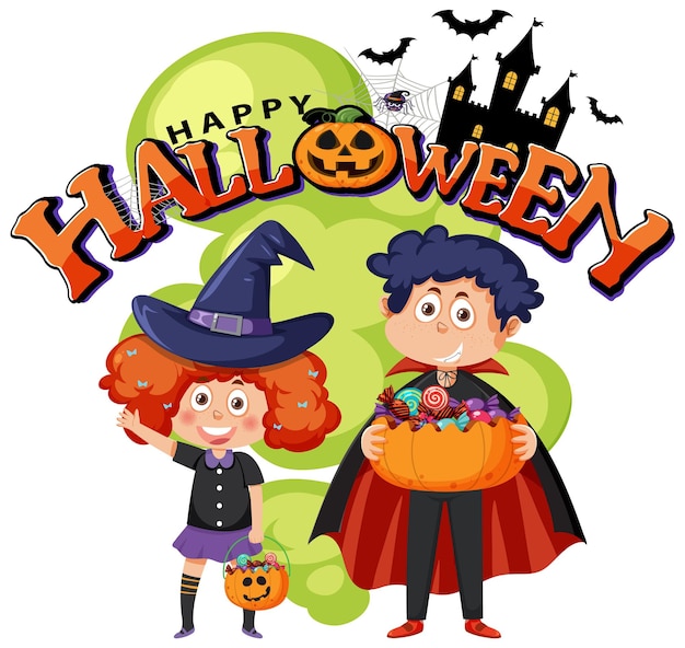 Logotipo de texto feliz Halloween