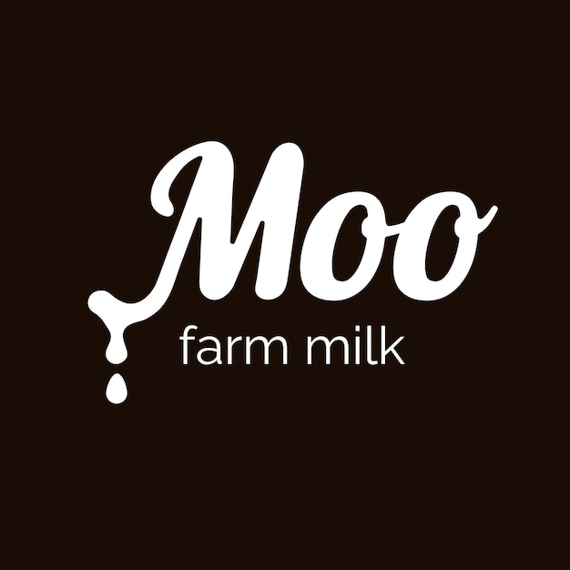 logotipo de texto para leche de granja