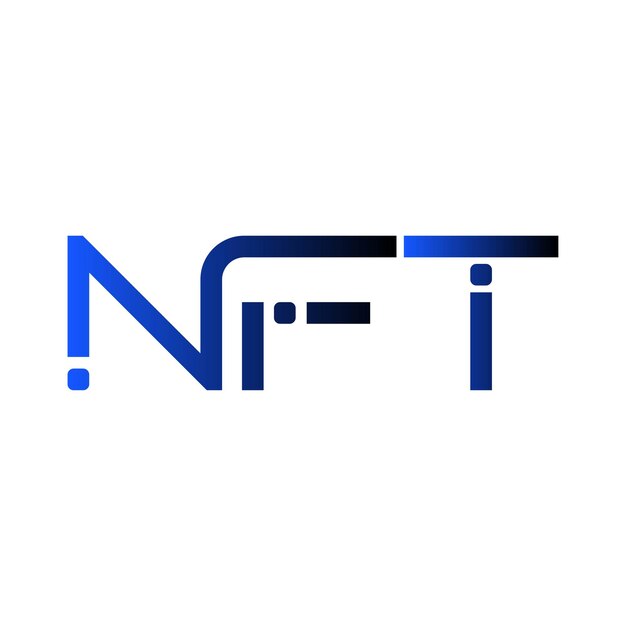 Logotipo de texto NFT tipografía minimalista moderna icono vectorial letra inicial símbolo diseño de logotipo de negocio