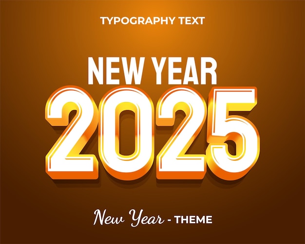 Logotipo de texto de tipografía del año nuevo 2025 tema de moda del año nuevo