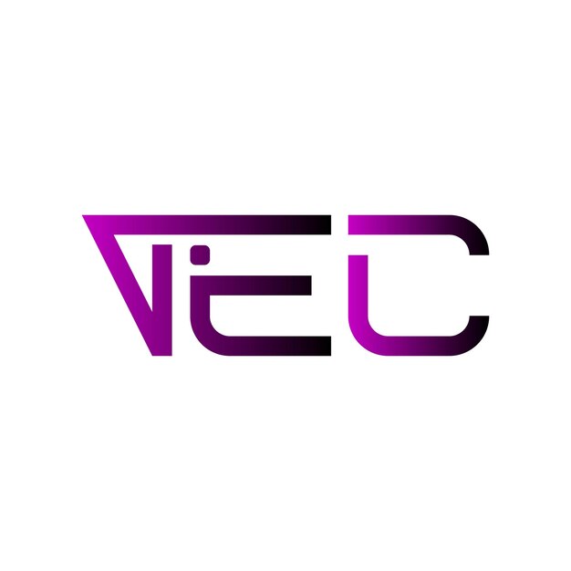 Logotipo de texto VEC tipografía minimalista moderna icono vectorial letra inicial símbolo diseño de logotipo de negocio
