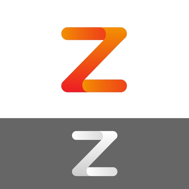 Logotipo de texto vectorial abstracto de la letra Z alfabeto