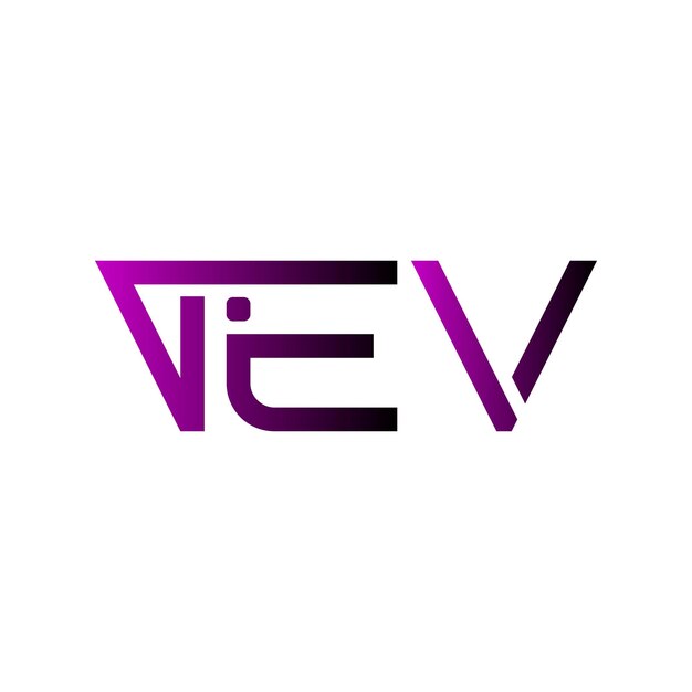 Logotipo de texto VEV tipografía minimalista moderna icono vectorial letra inicial símbolo diseño de logotipo de negocio