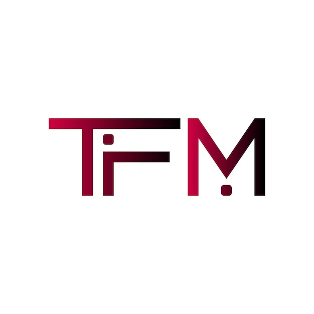 El logotipo de TFM es una tipografía abstracta, un diseño vectorial moderno y minimalista.