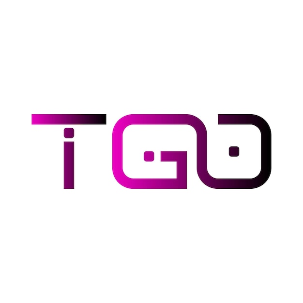 El logotipo de TGO es una tipografía abstracta, simple, moderno y de diseño minimalista vectorial.