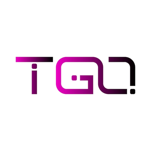 El logotipo de TGQ es una tipografía abstracta, un diseño vectorial moderno y mínimo.