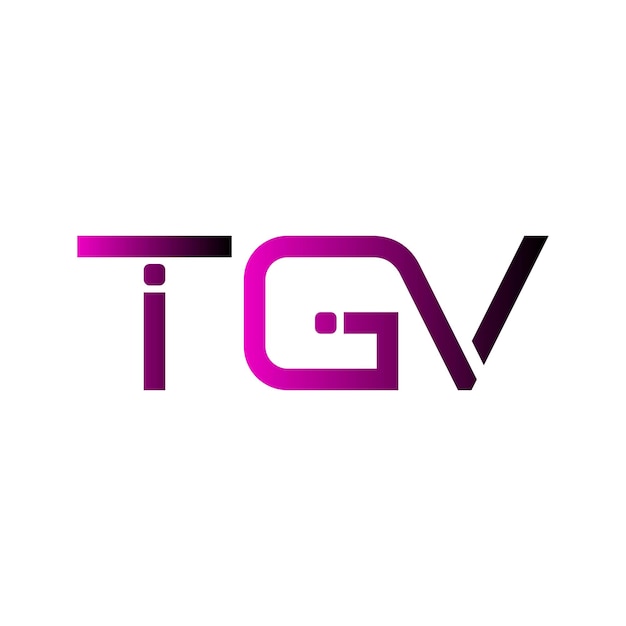 El logotipo de TGV es una tipografía abstracta, un diseño vectorial moderno y minimalista.