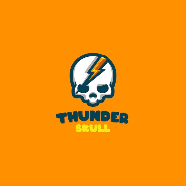 Logotipo de Thunder Skull Cartoon para su empresa