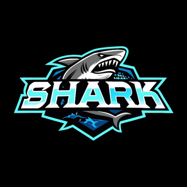 un logotipo de tiburón que dice tiburón en él