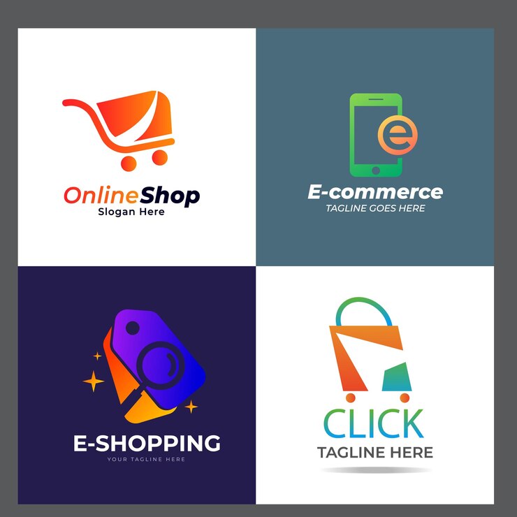 Vector el logotipo de la tienda de compras con burbuja de chat el icono de la tienda en línea es un simple logotipo minimalista