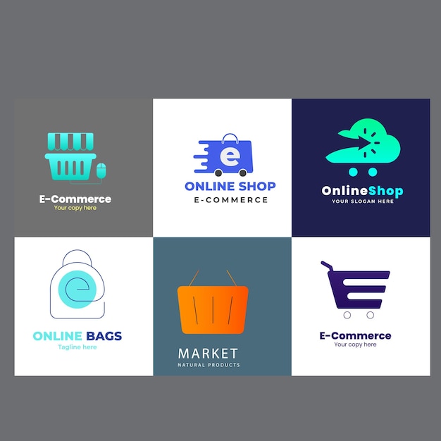 El logotipo de la tienda de compras con burbuja de chat El icono de la tienda en línea es un simple logotipo minimalista