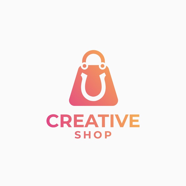 Vector logotipo de la tienda creativa, diseño del logotipo del acuerdo, concepto de diseño de comercio, logotipo de la casa, logotipo de la casa, diseño de la tienda de amor.